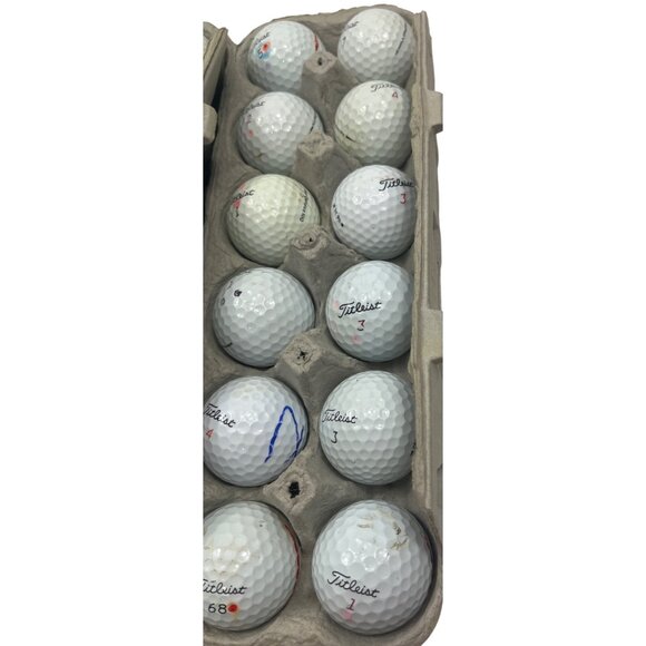 Used Titleist Golf Balls Set Of 24 With Assorted Markings 102c - Picture 3 of 4